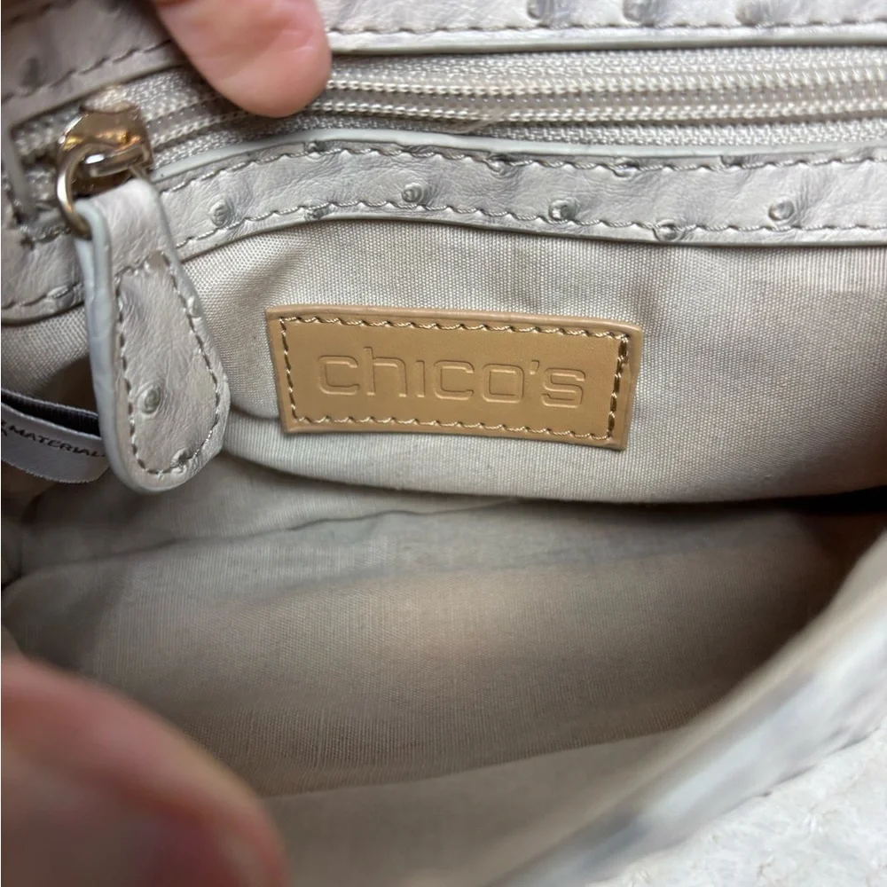 Chico’s Faux Ostrich Chain Crossbody Bag
